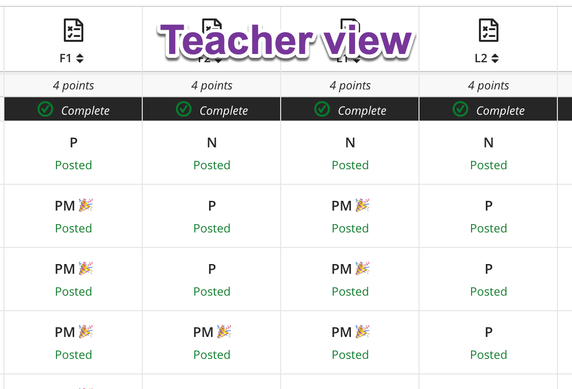 Teacher view screenshot